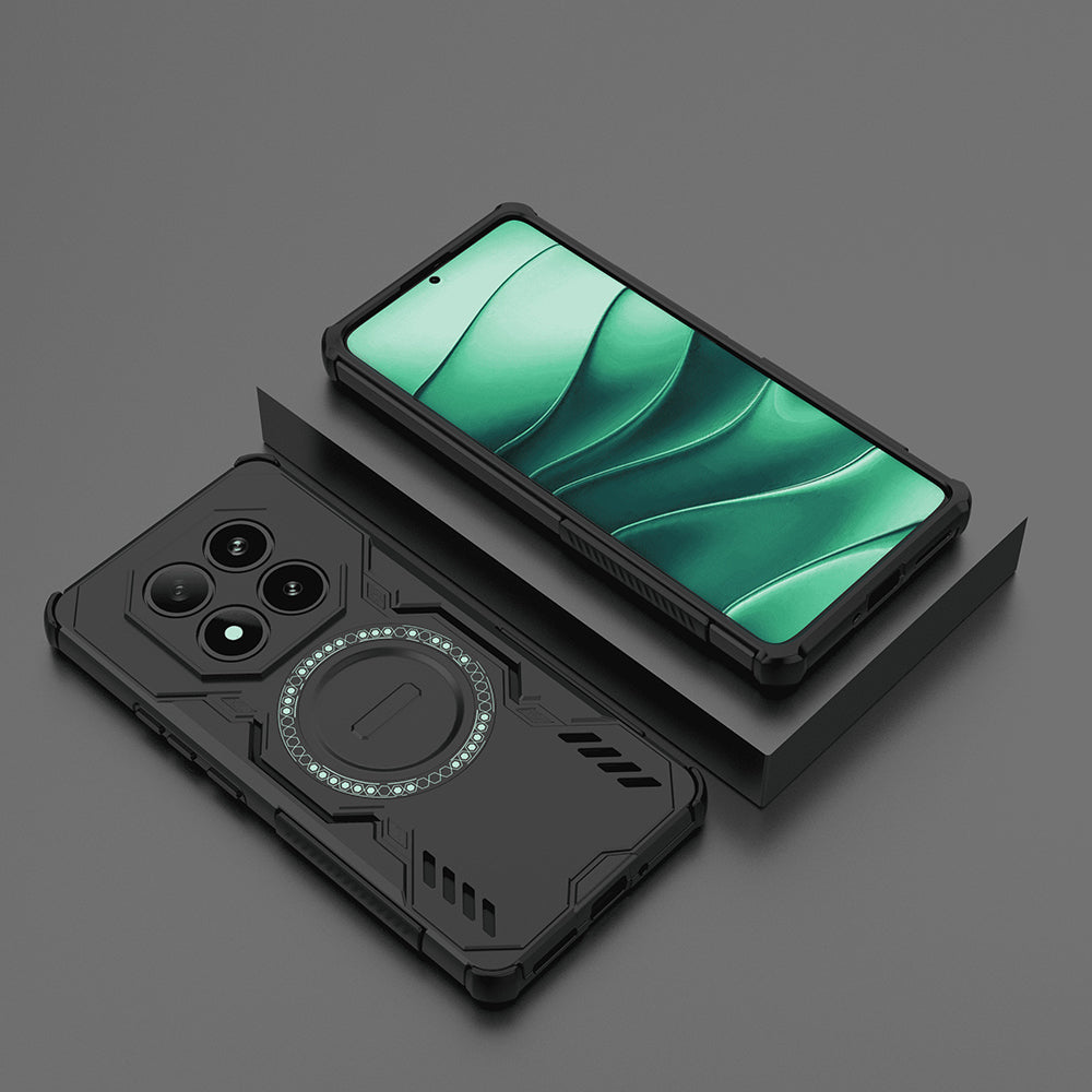 MagSafe-kuori Xiaomi Poco X7 / Redmi Note 14 Pro 5G:lle, Techsuit, ArmorMag, Musta