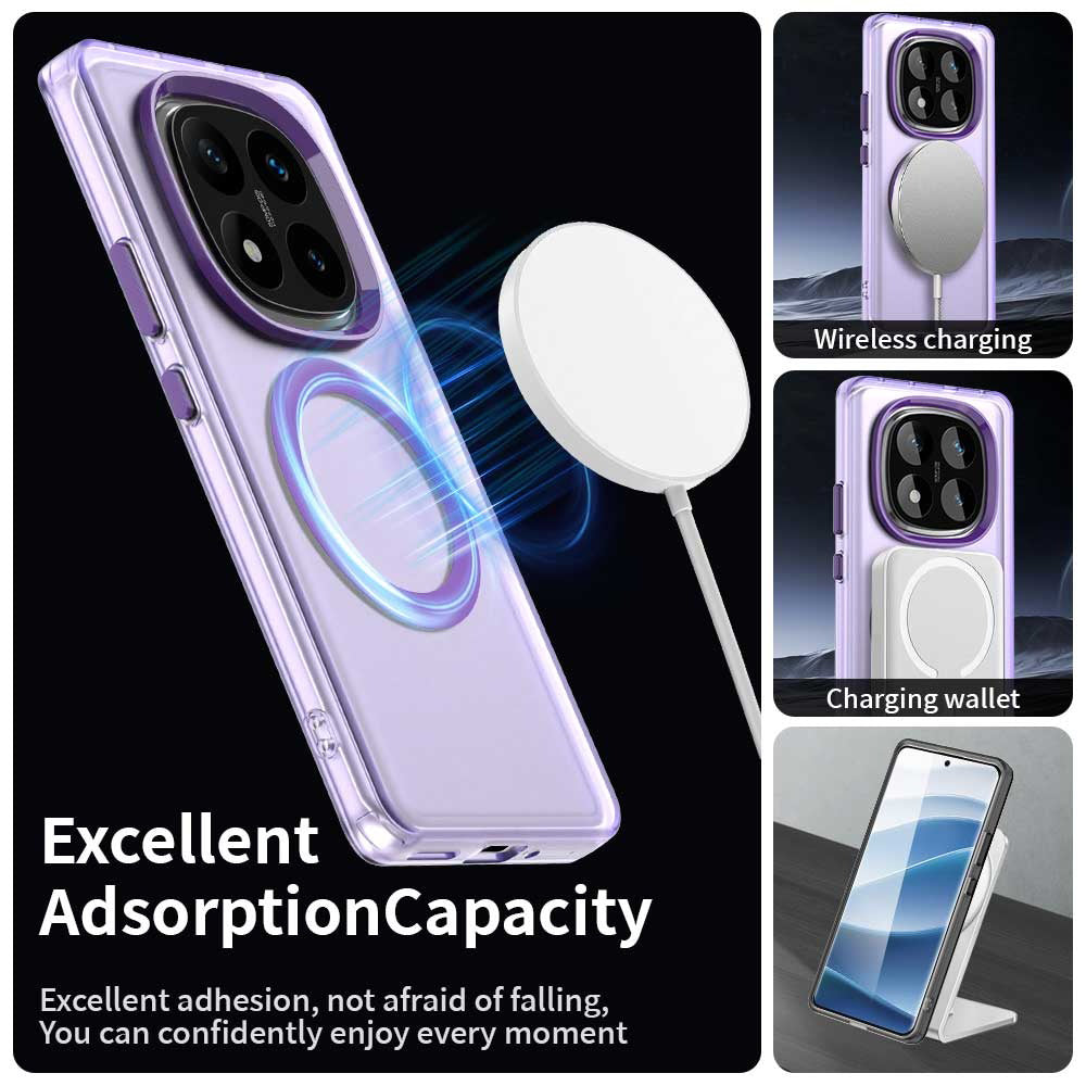 MagSafe-kuori Xiaomi Poco X7 / Redmi Note 14 Pro 5G:lle, Techsuit, CandyCase, Violetti