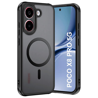 MagSafe-kuori Xiaomi Poco X8 Pro:lle, Techsuit, PureFrost, satiinimusta