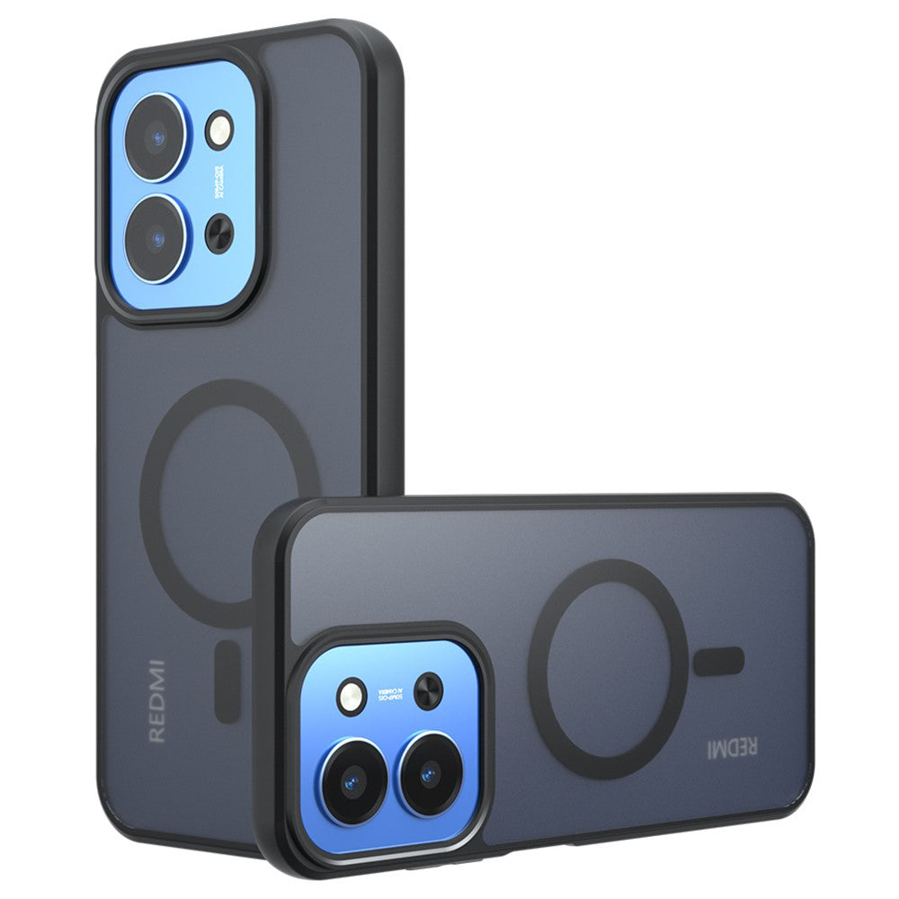 MagSafe-kotelo Xiaomi Redmi 15C 5G / 15C 4G:lle, Techsuit, PureFrost, Satinoitu Musta