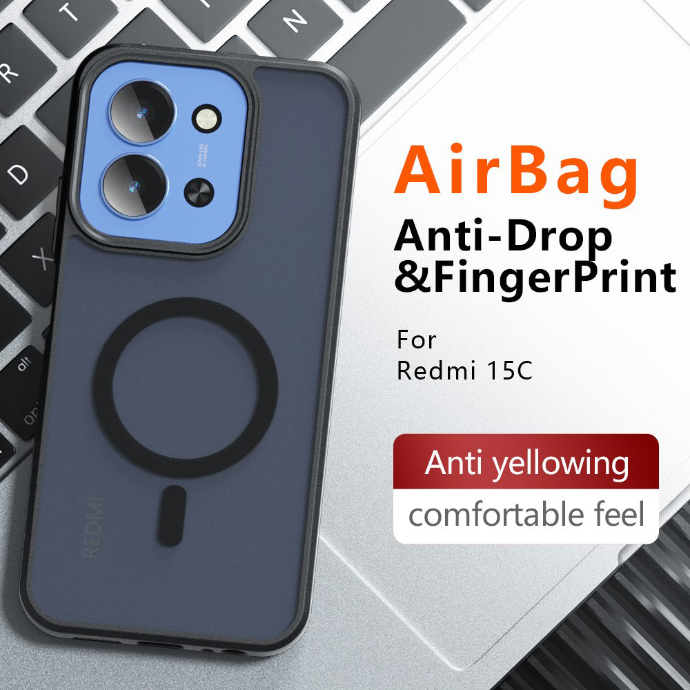 MagSafe-kotelo Xiaomi Redmi 15C 5G / 15C 4G:lle, Techsuit, PureFrost, Satinoitu Musta