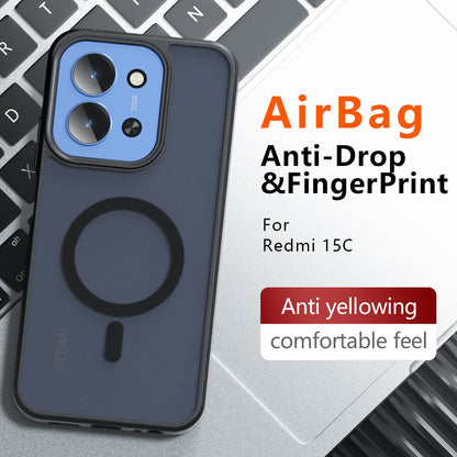 MagSafe-kotelo Xiaomi Redmi 15C 5G / 15C 4G:lle, Techsuit, PureFrost, Satinoitu Musta