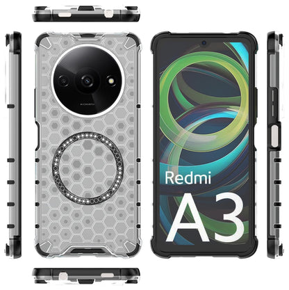 MagSafe-kuori Xiaomi Redmi A3x / A3:lle, Techsuit, HoneyComb Shield, Valkoinen