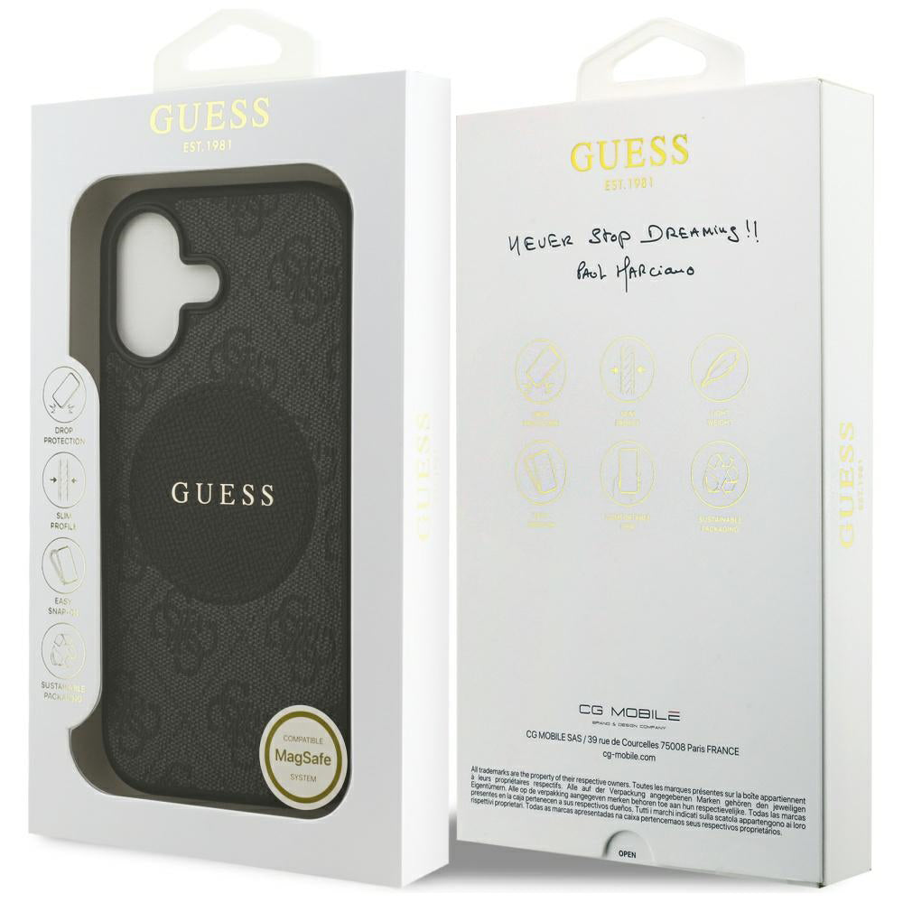 MagSafe-kotelo Apple iPhone 17:lle, Guess, 4G Circle Classic Logo, Musta