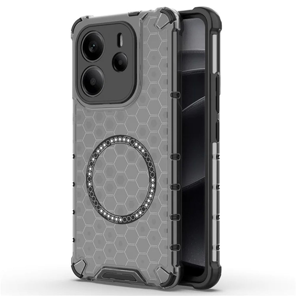 MagSafe-kuori Xiaomi Redmi Note 14 4G:lle (Alueellinen), Techsuit, HoneyComb Shield, Musta