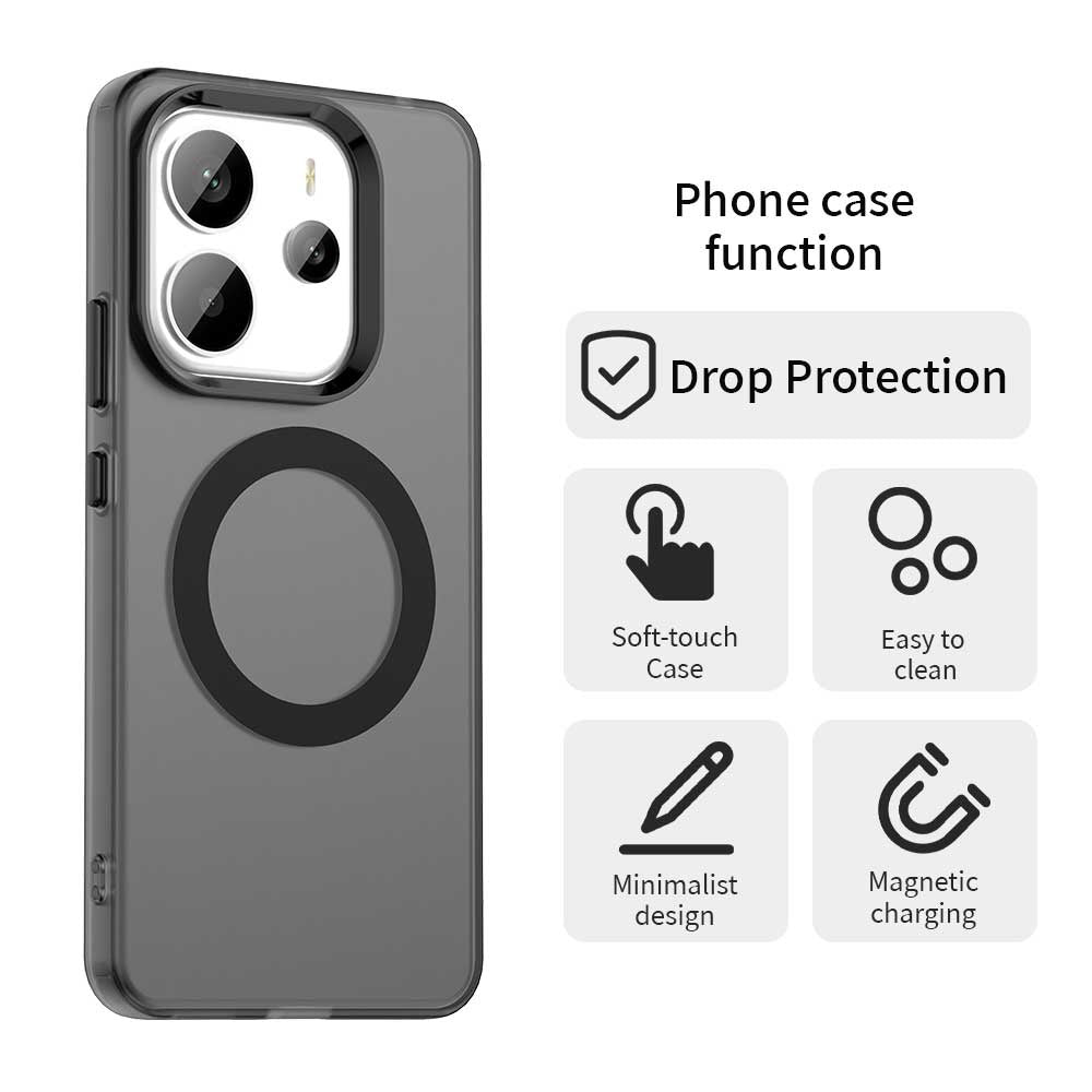 MagSafe-kuori Xiaomi Redmi Note 14 5G:lle, Techsuit, CandyCase, Musta