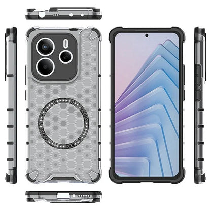 MagSafe-kuori Xiaomi Redmi Note 14 5G:lle, Techsuit, HoneyComb Shield, Musta