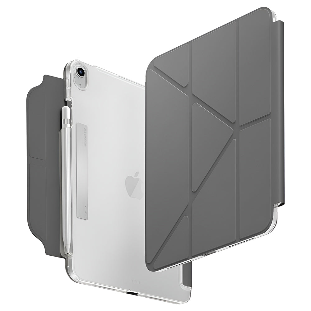 Suojakotelo Apple iPadille (2025), UNIQ, Camden Click, Harmaa