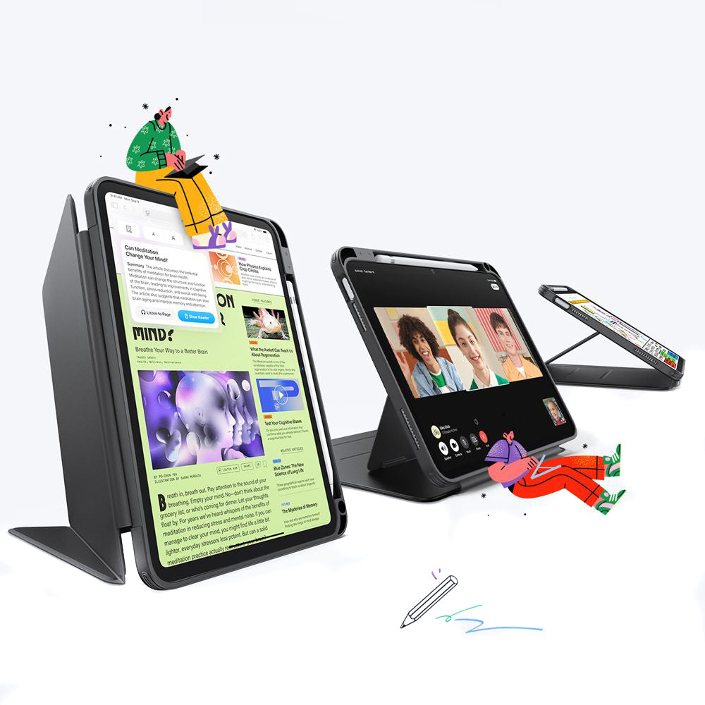 Suojakotelo Apple iPad Air 13 (2025) / Air 13 (2024), ESR, Flip Hybrid, Musta