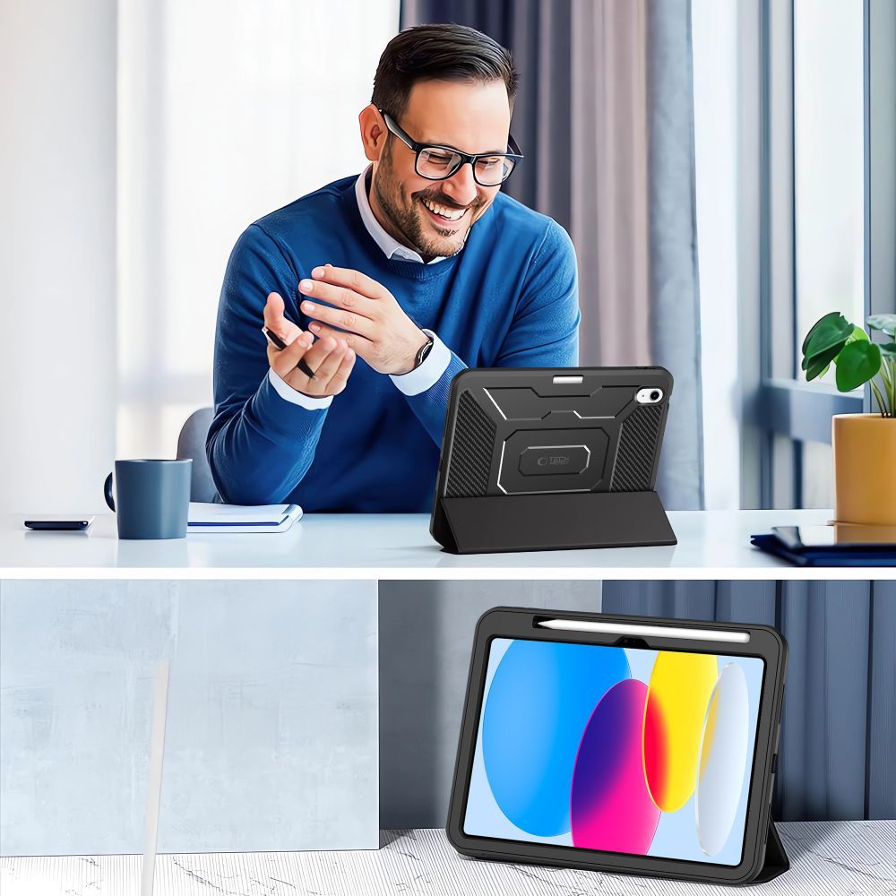 Suojakotelo Apple iPadille (2025) / iPadille (2022), Tech-Protect, Endurance, Musta