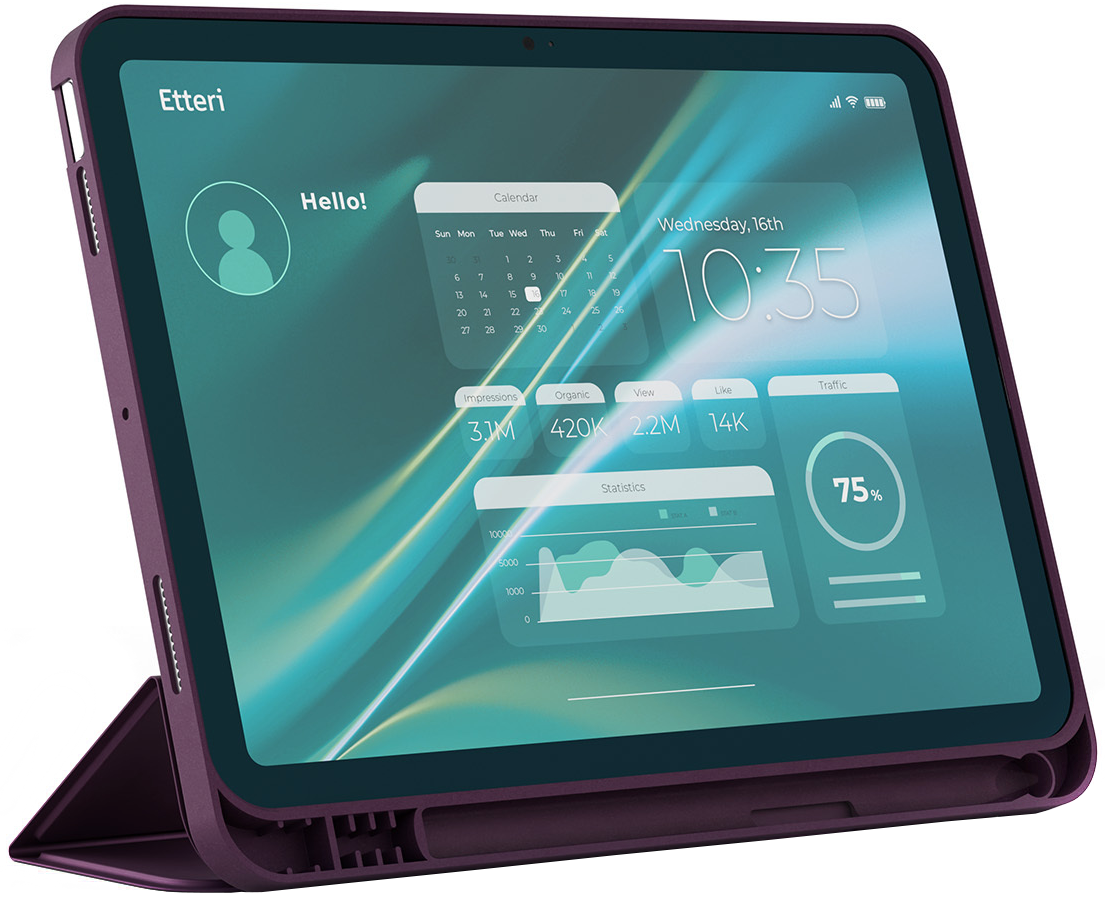 Etteri-viininpunainen suojakotelo Apple iPadille (2026) / (2025) / (2022)