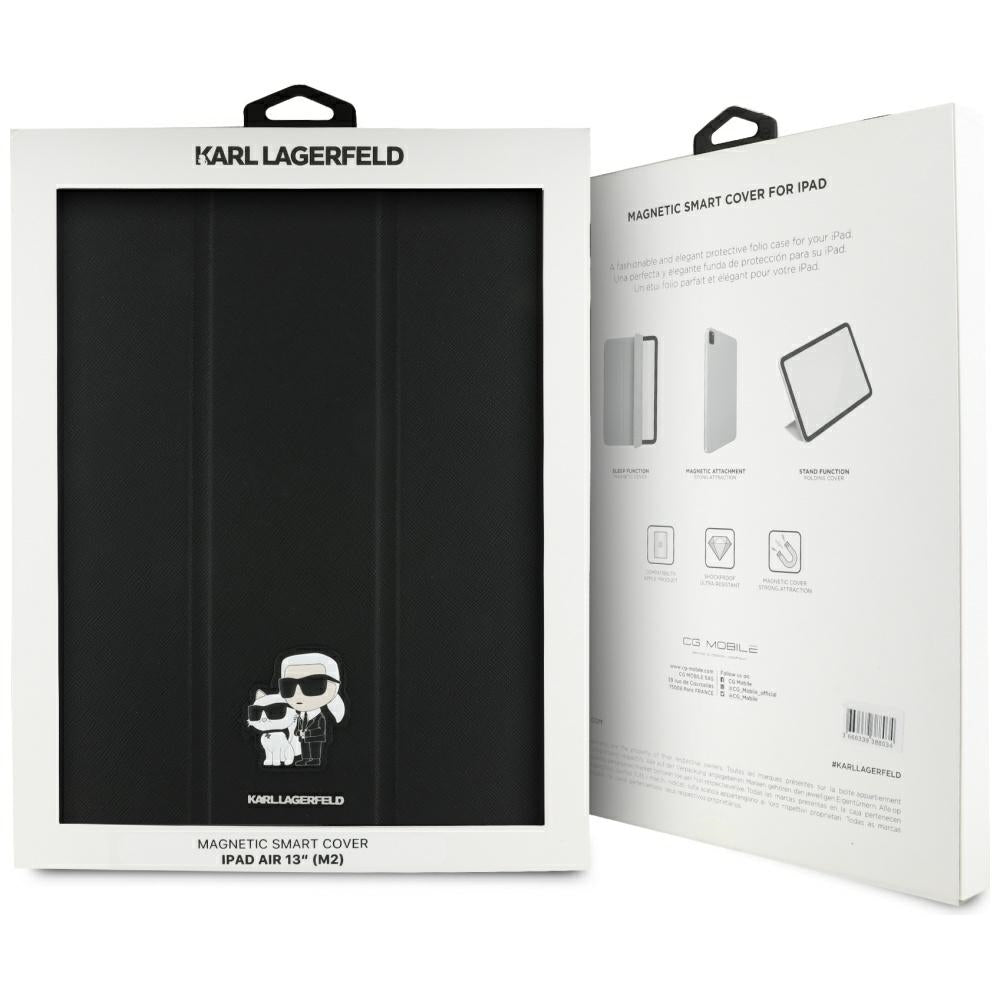 Suojakotelo Apple iPad Air 13 (2025) / Air 13 (2024), Karl Lagerfeld, Saffiano Karl & Choupette, Musta