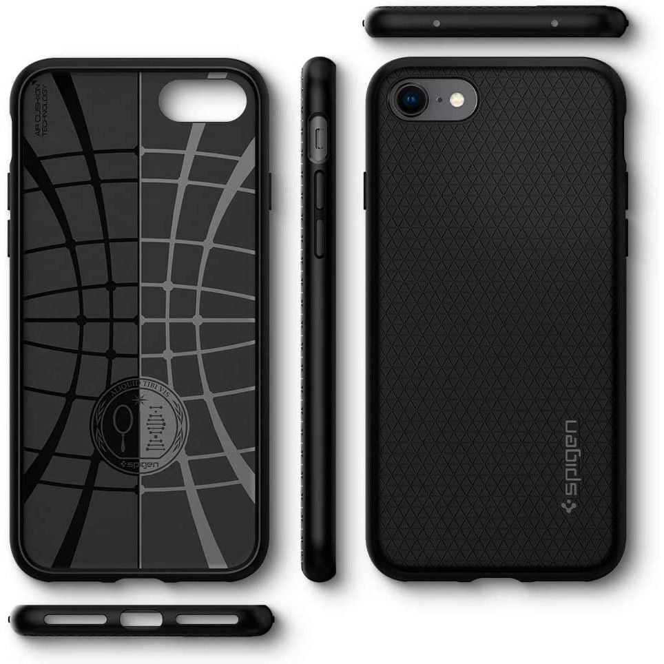Kotelo Apple iPhone SE (2022) / SE (2020) / 8 / 7, Spigen, Liquid Air, Musta 042CS20511