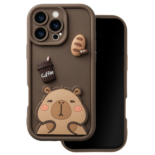Kuori Apple iPhone 13:lle, OEM, Ultra Trendy 3D Capybara, Ruskea