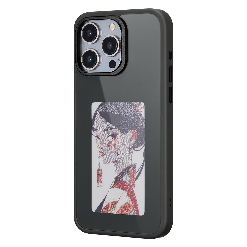 Kuori Apple iPhone 14 Pro:lle, OEM, Mukautettu E-Ink-näyttö, Musta