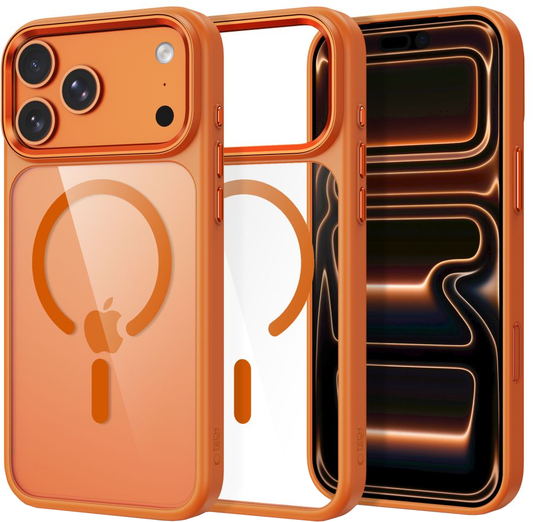 Kuori Apple iPhone 18 Pro / 17 Pro:lle, Tech-Protect, Magmat CC, Oranssi Läpinäkyvä
