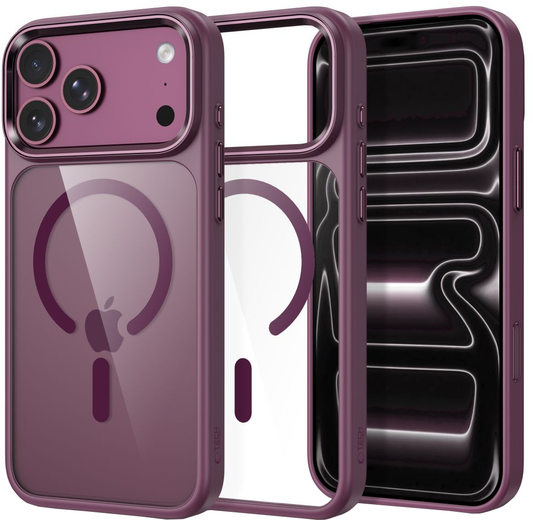 Kuori Apple iPhone 18 Pro Max / 17 Pro Max, Tech-Protect, Magmat CC, Läpinäkyvä viininpunainen
