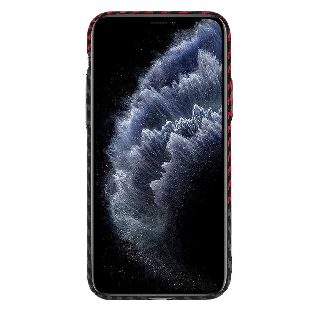 Kuori Apple iPhone 11 Pro:lle, Techsuit, Carbonite FiberShell, Musta Punainen