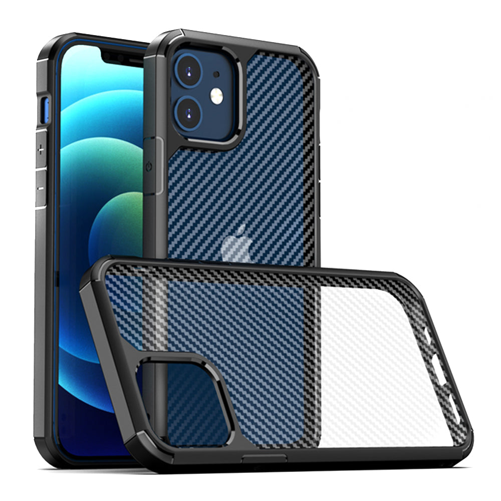 Kuori Apple iPhone 12 / 12 Pro:lle, Techsuit, CarbonFuse, Musta