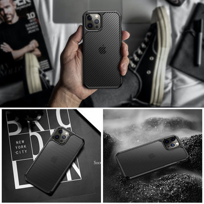 Kuori Apple iPhone 12 / 12 Pro:lle, Techsuit, CarbonFuse, Musta