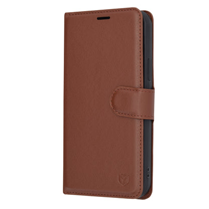 Case for Apple iPhone 12 Pro, Techsuit, Leather Folio, Brown