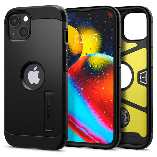 Kotelo Apple iPhone 13:lle, Spigen, Tough Armor, Musta