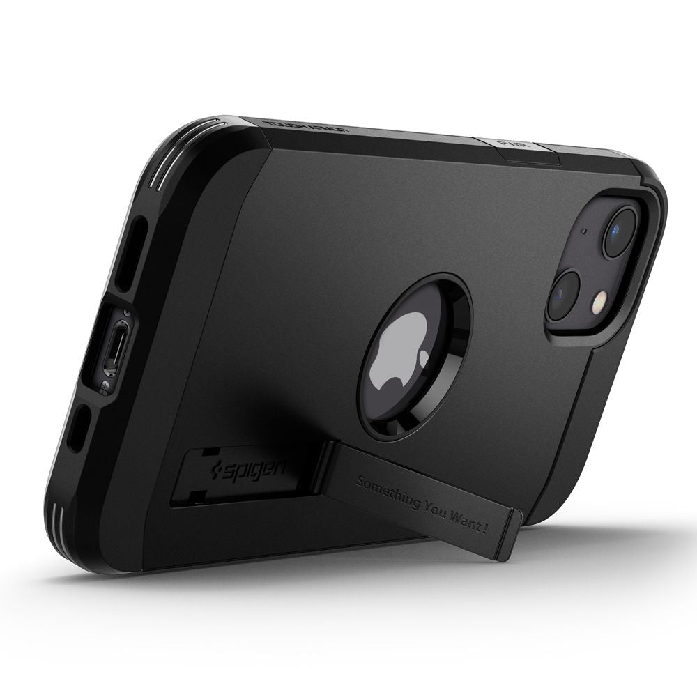 Kotelo Apple iPhone 13:lle, Spigen, Tough Armor, Musta ACS03539