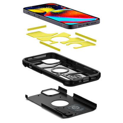 Kotelo Apple iPhone 13:lle, Spigen, Tough Armor, Musta ACS03539