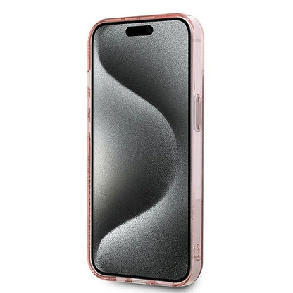 Kotelo Apple iPhone 14:lle, Karl Lagerfeld, IML Luxury Monogram Choupette's Head, Pinkki
