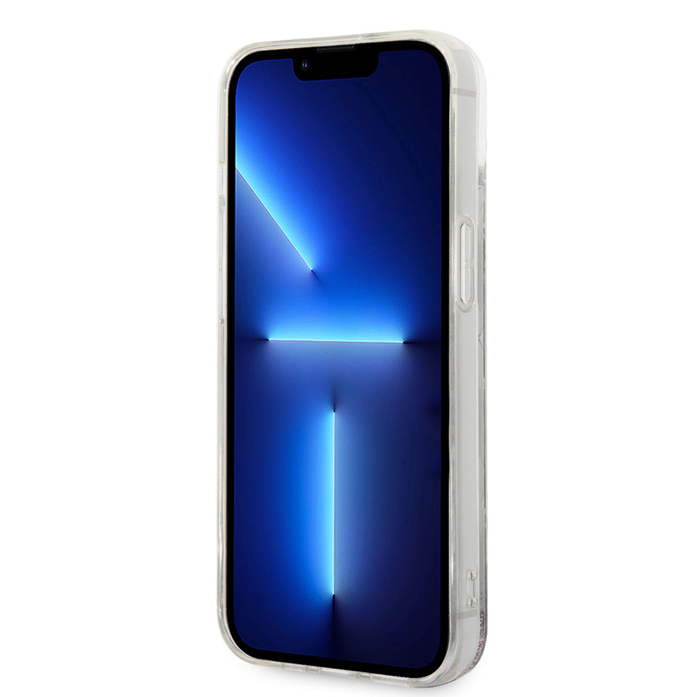 Suojakotelo Apple iPhone 14:lle, Karl Lagerfeld, Liquid Glitter Monogram, Hopea