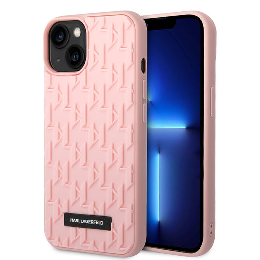 Kotelo Apple iPhone 14 Plus -puhelimelle, Karl Lagerfeld, 3D Monogram, Pinkki