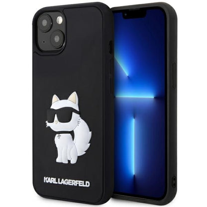 Kotelo Apple iPhone 14 Plus:lle, Karl Lagerfeld, 3D Rubber Choupette, Musta