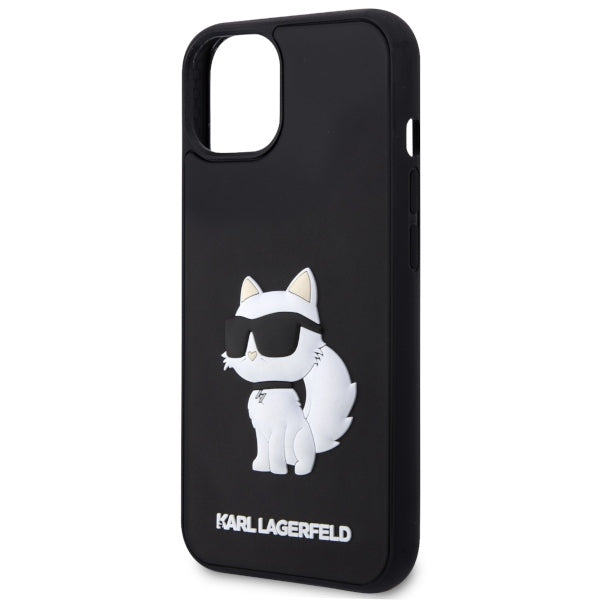 Kotelo Apple iPhone 14 Plus:lle, Karl Lagerfeld, 3D Rubber Choupette, Musta