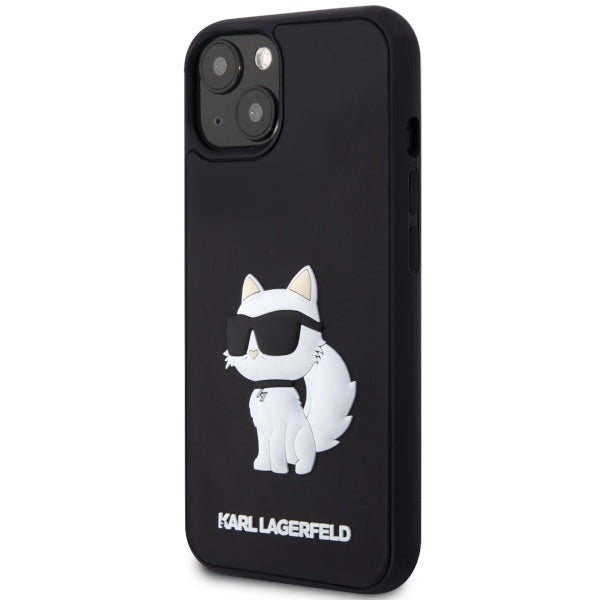 Kotelo Apple iPhone 14 Plus:lle, Karl Lagerfeld, 3D Rubber Choupette, Musta