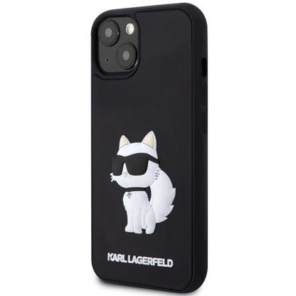 Kotelo Apple iPhone 14 Plus:lle, Karl Lagerfeld, 3D Rubber Choupette, Musta