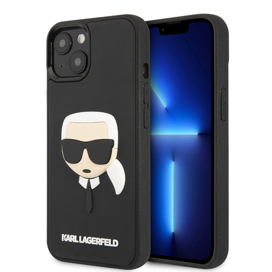 Kotelo Apple iPhone 14 Plus -puhelimelle, Karl Lagerfeld, 3D Rubber Karl's Head, Musta