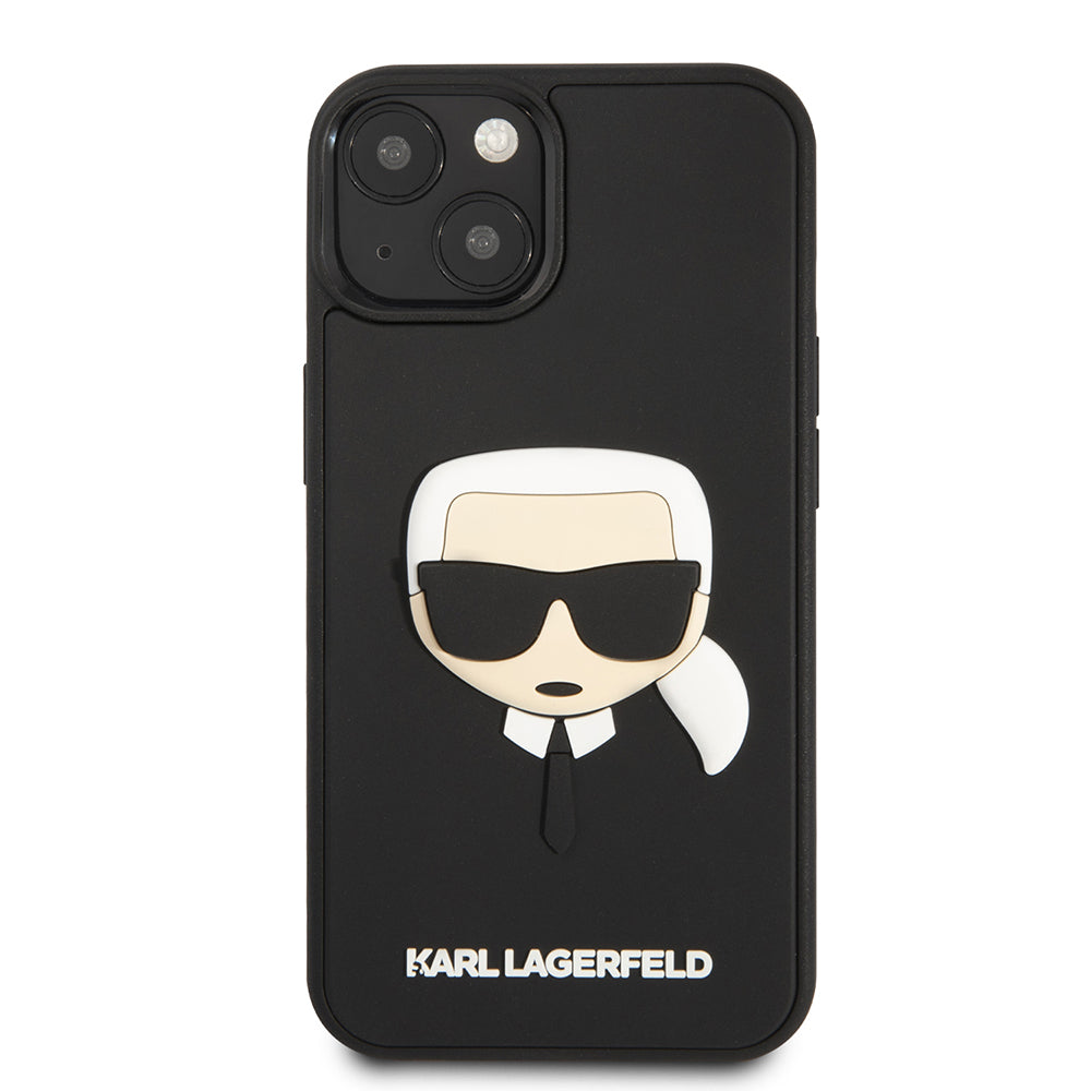 Kotelo Apple iPhone 14 Plus -puhelimelle, Karl Lagerfeld, 3D Rubber Karl's Head, Musta
