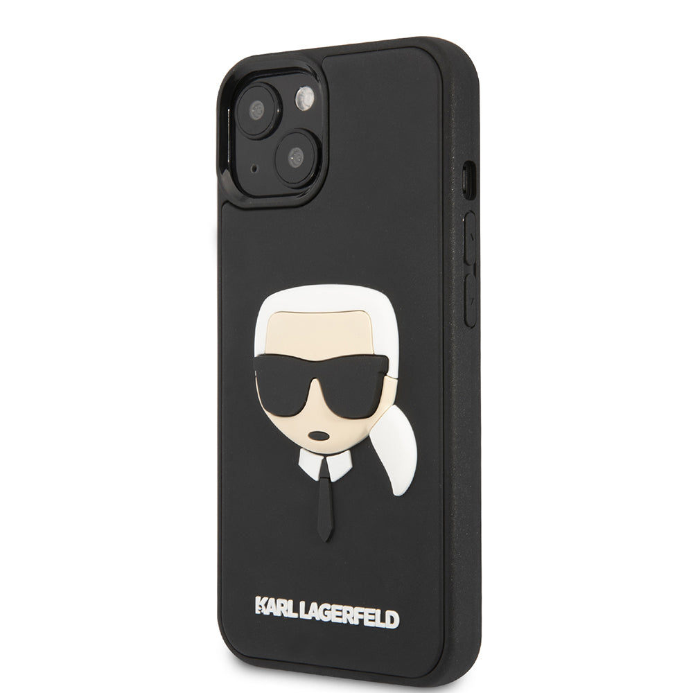 Kotelo Apple iPhone 14 Plus -puhelimelle, Karl Lagerfeld, 3D Rubber Karl's Head, Musta