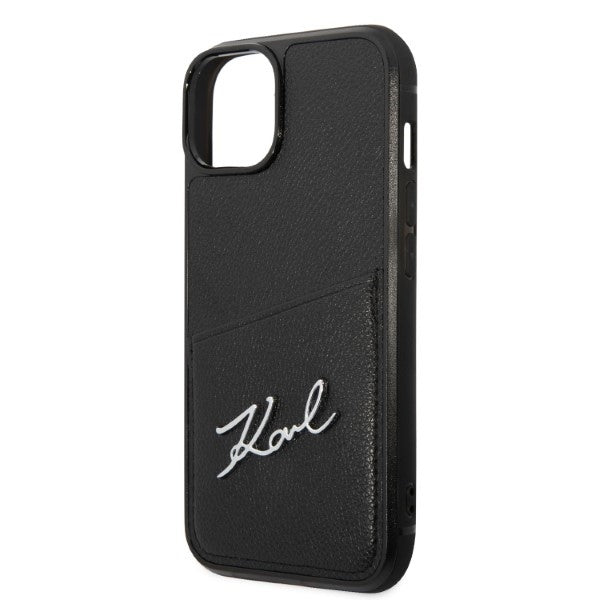 Kotelo Apple iPhone 14 Plus -puhelimelle, Karl Lagerfeld, Cardslots Signature Logo, Musta