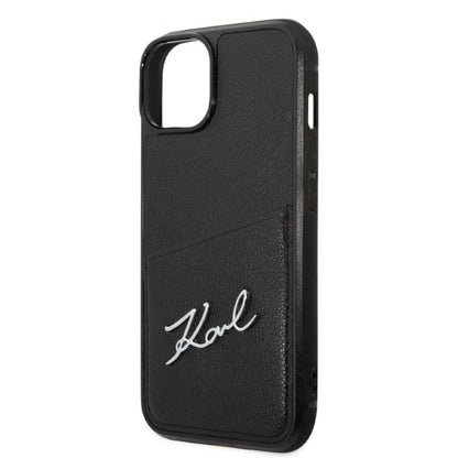 Kotelo Apple iPhone 14 Plus -puhelimelle, Karl Lagerfeld, Cardslots Signature Logo, Musta