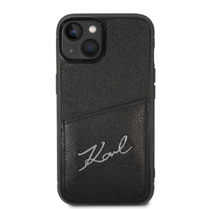 Kotelo Apple iPhone 14 Plus -puhelimelle, Karl Lagerfeld, Cardslots Signature Logo, Musta