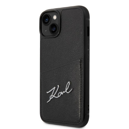 Kotelo Apple iPhone 14 Plus -puhelimelle, Karl Lagerfeld, Cardslots Signature Logo, Musta
