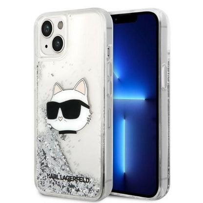 Kotelo Apple iPhone 14 Plus -puhelimelle, Karl Lagerfeld, Glitter Choupette's Head, Hopea