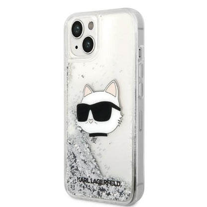 Kotelo Apple iPhone 14 Plus -puhelimelle, Karl Lagerfeld, Glitter Choupette's Head, Hopea