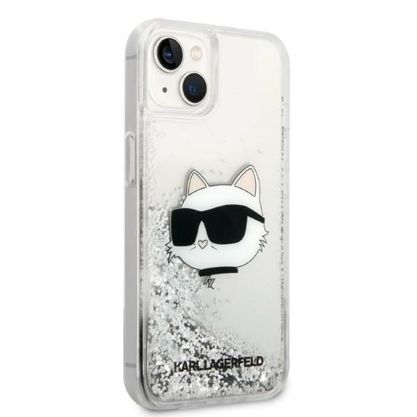 Kotelo Apple iPhone 14 Plus -puhelimelle, Karl Lagerfeld, Glitter Choupette's Head, Hopea