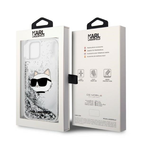Kotelo Apple iPhone 14 Plus -puhelimelle, Karl Lagerfeld, Glitter Choupette's Head, Hopea