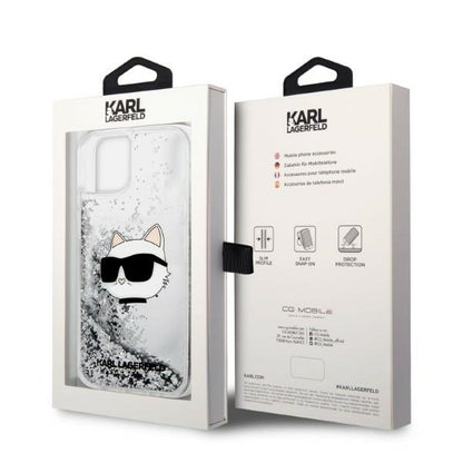 Kotelo Apple iPhone 14 Plus -puhelimelle, Karl Lagerfeld, Glitter Choupette's Head, Hopea