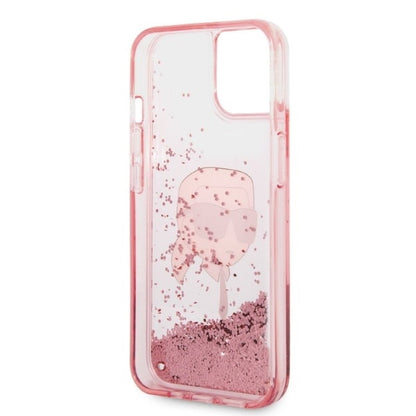 Kotelo Apple iPhone 14 Plus:lle, Karl Lagerfeld, Glitter Karl's Head, Pinkki