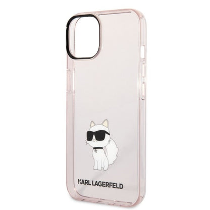 Kotelo Apple iPhone 14 Plus:lle, Karl Lagerfeld, Ikonik Choupette, Pinkki