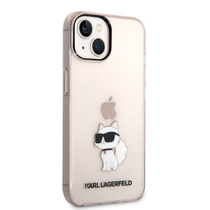 Kotelo Apple iPhone 14 Plus:lle, Karl Lagerfeld, Ikonik Choupette, Pinkki